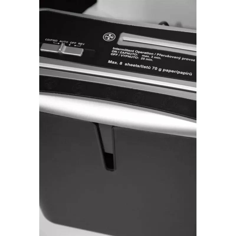 WALLNER silppuri XD805 CD ristileikkaus paperisilppuri, 8 arkkia, 15L, musta