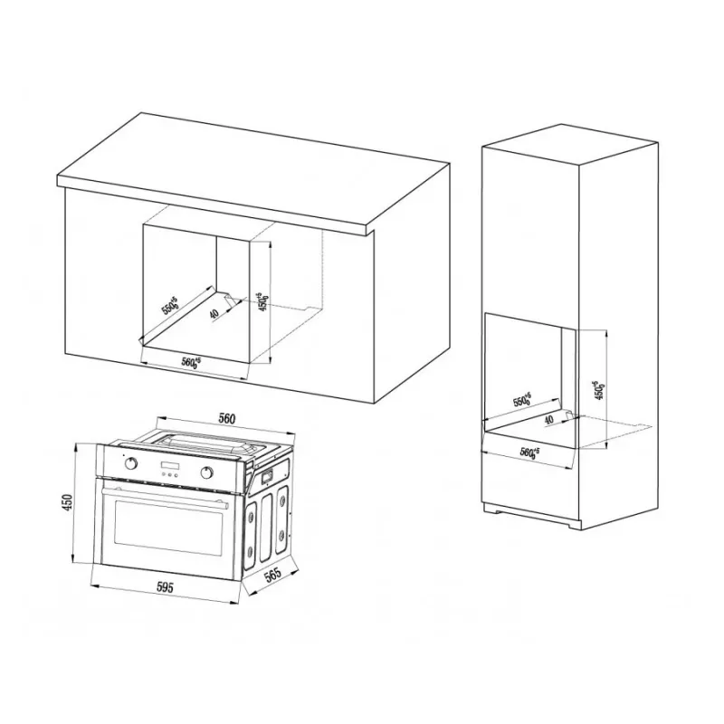Kompaktbackofen MPM-63-BOK-24, 24L, 1500W, musta