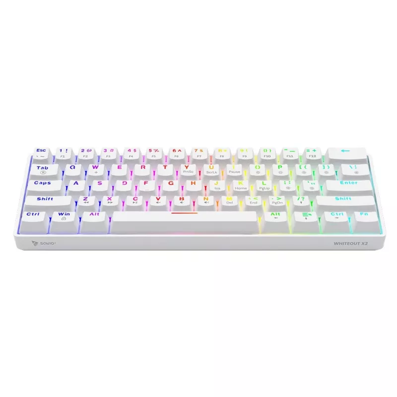 SAVIO Whiteout X2 Outemu Peach Silent mekaaninen näppäimistö