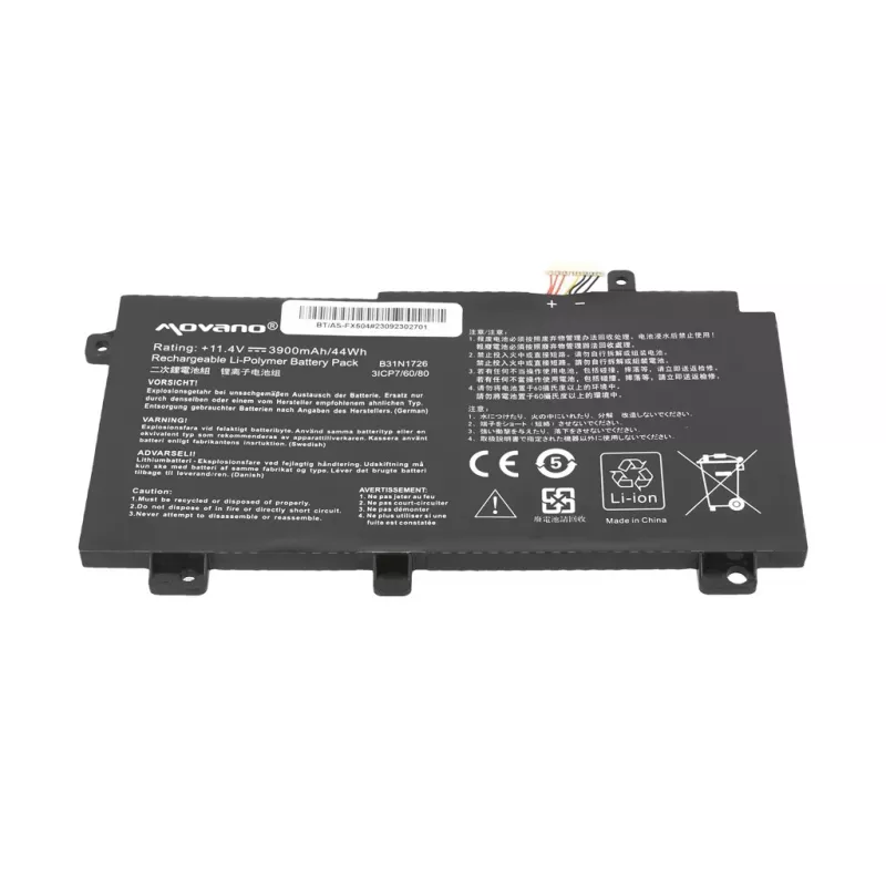 MOVANO akku B31N1726 Asus FX504 FX505 FX80G - 3900 mAh (44 Wh)