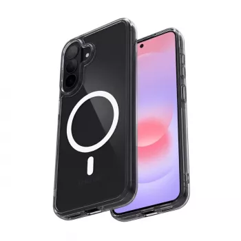 Crong Hybrid Clear Magnetic MagSafe -kotelo Samsung Galaxy A37 / A36 -puhelimelle (läpinäkyvä)