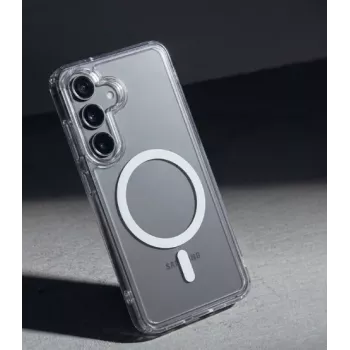 Crong Hybrid Clear Magnetic MagSafe -kotelo Samsung Galaxy A37 / A36 -puhelimelle (läpinäkyvä)
