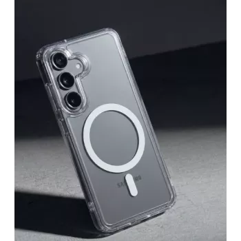 Crong Hybrid Clear Magnetic -kotelo Samsung Galaxy A57 -puhelimelle, läpinäkyvä, MagSafe-yhteensopiva