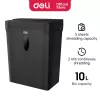 DELI ET014 ristileikkuri paperisilppuri, 10 arkkia, P-4 turvallisuus, 21L säiliö, musta