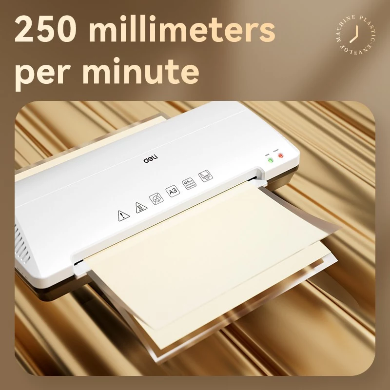 DELI toimistolaminaattori ET105 A3 - kuuma & kylmä, 2 telaa, 125 mikronia