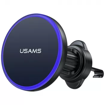 USAMS magneettinen ilmanvaihtosuutinteline älypuhelimille, 360° kierto, musta
