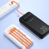 Dudao K6Pro+ power bank 20000mAh 4 sisäänrakennetulla kaapelilla USB-C Micro USB Lightning USB-A tulo musta