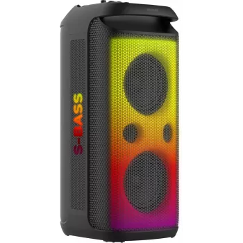 SENCOR Partycon CORE Power 140W kannettava Bluetooth-kaiutin TWS:llä, IPX4, RGB LED, karaoke, musta