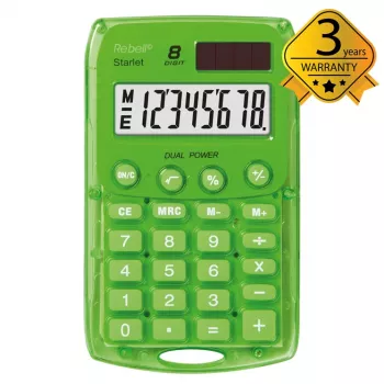 Rebell Starlet taskulaskin musta 10-numeroinen LCD dual power