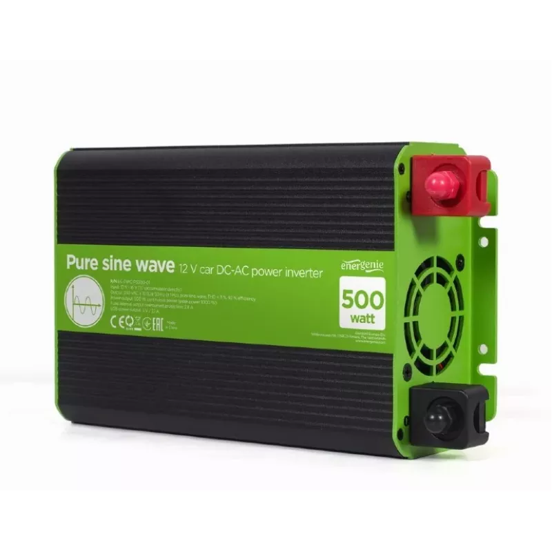 Gembird 12V - 230V puhdas siniaalto invertteri 500W