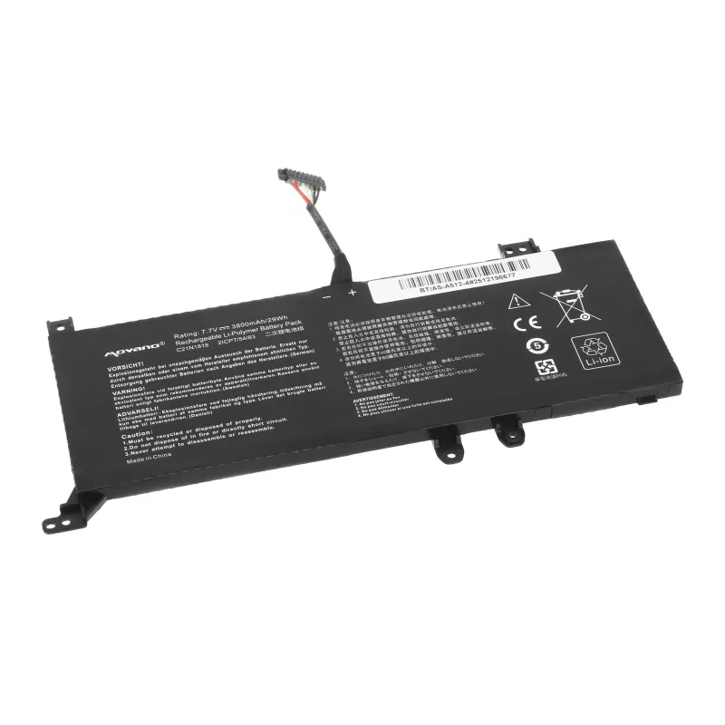 MITSU akku B21N1818-2 Asus X512FA X512UF X509FB X509FA X509FJ X509 - 3800 mAh (29 Wh)