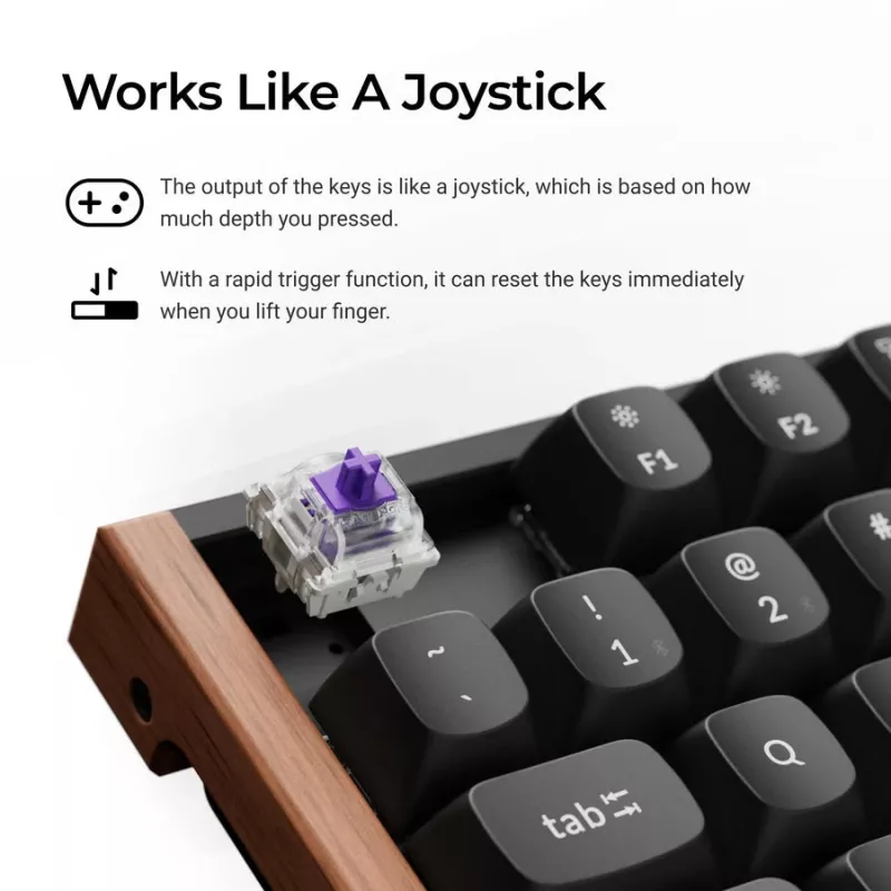 Keychron K8H-F1 75% Magnetic Wood Black -pelinäppäimistö