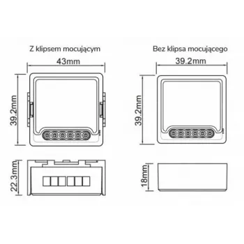 OXT T224 Mini-WLAN-relemoduuli 4-kanava Tuya Smart Life kuivakontakti 10A/kanava