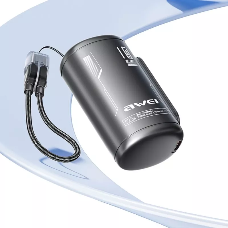 AWEI WP-117 varavirtalähde 10000mAh 22.5W 3C2xUSB-C musta
