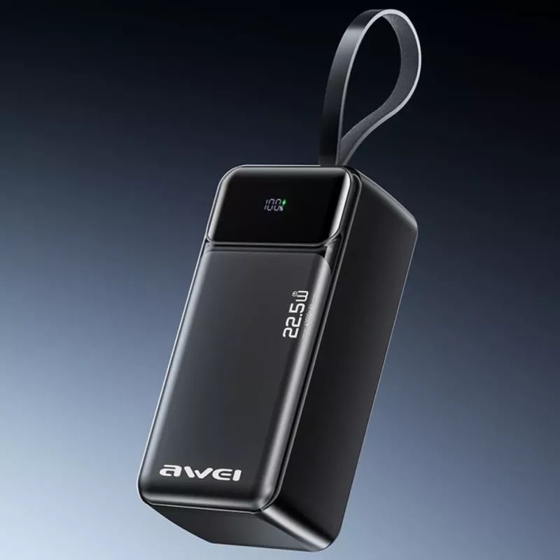 AWEI PA-105 varavirtalähde 40000mAh 22.5W PD QC 3.0 USB-C musta