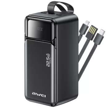 AWEI PA-107 varavirtalähde 50000mAh 22.5W PD 3xUSB musta