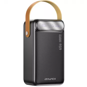 AWEI PA-82 varavirtalähde 60000mAh 65W PD 2xUSB-A/USB-C musta
