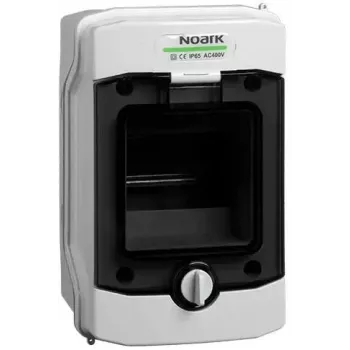 NOARK PHS 4T pinta-asennettava jakokeskus IP65, 1x4 moduulia, harmaa läpinäkyvällä ovella