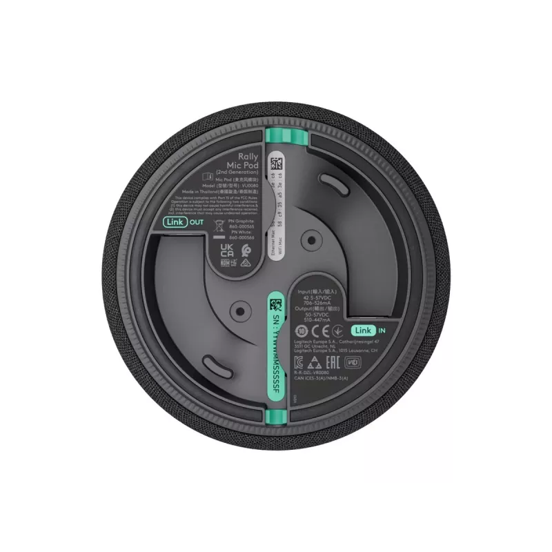 Logitech Rally Mic Pod 2 - ympärisuuntaava mikrofoni - RJ-45 - grafiitti