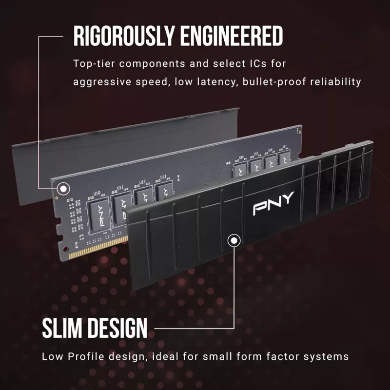 PNY 16GB DDR4 3200MHz Low Profile -työpöytämuistimoduuli