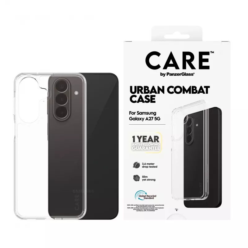 PanzerGlass CARE by Urban Combat kotelo Samsung Galaxy A27 5G - läpinäkyvä