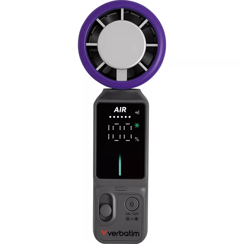 Verbatim Cool'n' Go Ice Touch Pro käsituuletin harmaa/violetti