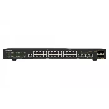 QNAP QSW-M2130P-2C2S26T 26-porttinen 2.5GbE PoE++ hallittava Layer 2 rack-asennettava kytkin, 2x 10GbE SFP+ ja 2x 10GbE Combo -portti, 370W PoE-budjetti
