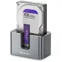 Qoltec 2in1 HDD SSD telakointiasema SATA M.2 NVMe kloonaustoiminnolla, USB-C 3.2 Gen 2, 10Gbps, jopa 28TB, alumiini