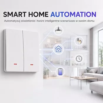 QOLTEC Smart Light Switch WiFi 2-kytkin ajastin Tuya valkoinen