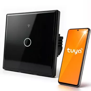 Qoltec Smart Touch valokytkin 1-kytkin Wi-Fi ajastin Tuya valkoinen