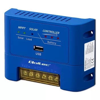 QOLTEC MPPT 15A aurinkolataussäädin 12V/24V LiFePO4, Gel, AGM, Flooded, Sealed Lead-Acid LCD-näytöllä ja RS485