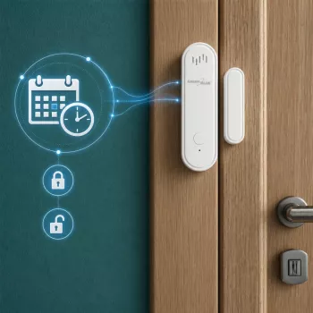 GREENBLUE GB478 langaton WiFi ovi-/ikkuna-anturi – älykäs magneettikontakti, Tuya & Gosund -sovellus, Alexa/Google, paristokäyttöinen, valkoinen