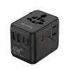 Crong One World Travel Adapter GaN 45W UK/EU/US/AU musta