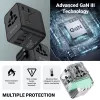 Crong One World Travel Adapter GaN 45W UK/EU/US/AU musta