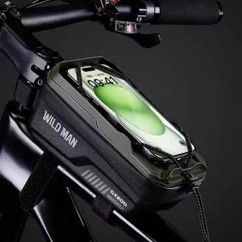 WILDMAN GX200 pyörän runkolaukku puhelintelineellä, vihreä