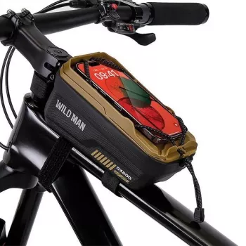 WILDMAN GX200 pyörän runkolaukku puhelintelineellä, Desert