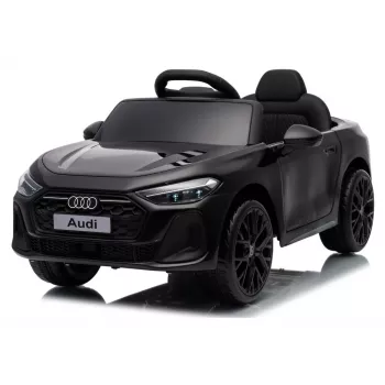 LEAN CARS Audi A5L HL788 musta 12V paristokäyttöinen lastenauto vanhempien kaukosäätimellä, LED-valot, MP3, EVA-vaahtomuovipyörät, ekonahkaistuin, 30 kg max. kuormitus, lapsille 3-8 vuotta