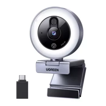 UGREEN CM910 web-kamera, 2K, 30FPS, LED-valo, sisäänrakennettu mikrofoni