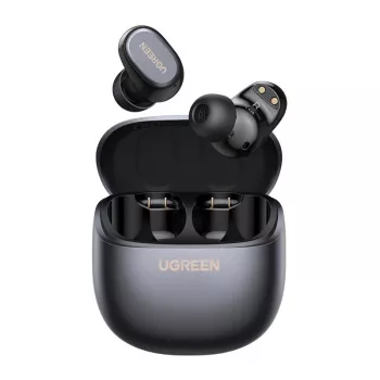 UGREEN WS220 TWS True Wireless Bluetooth 5.0 nappikuulokkeet latauskotelolla, kosketusohjaus, IPX4 vesitiiviys, sisäänrakennettu mikrofoni, 16h kokonaisakkukesto - musta