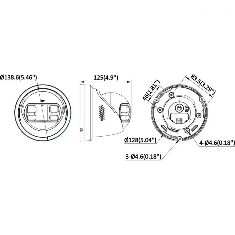 Hikvision DS-2CD2387G3P-LIS2UY/SL(180°)/O-STD musta 8 MP panoraama-verkkokamera