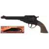 PULIO Cowboy Revolver metalli 8 laukauksen nallipistooli - musta/hopea ruskeilla kahvoilla