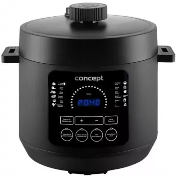 CONCEPT CK6001 monitoimikeitin 5L 900W 10 ohjelmaa tarttumaton musta/ruostumaton teräs