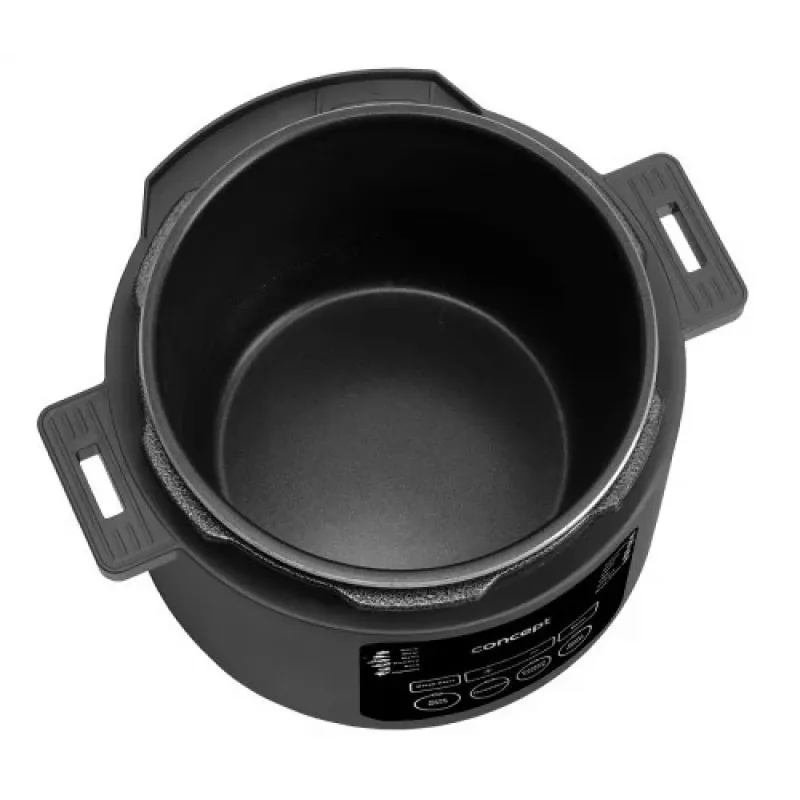 CONCEPT CK6001 monitoimikeitin 5L 900W 10 ohjelmaa tarttumaton musta/ruostumaton teräs