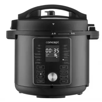 CONCEPT CK8000 monitoimikeitin kiertoilmakypsennintoiminnolla, 6L kattila, 3,5L kori, 1500W, 10 ohjelmaa, musta/hopea