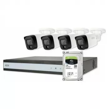 ABUS Security-Center TVVR33843T täydellinen paketti 4 analogisella mini-tuubikameralla ja tallentimella