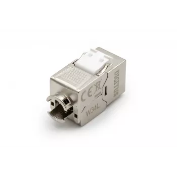 DIGITUS DN-93615-D CAT 6A Keystone-moduuli, suojattu, työkaluton, 10GBase-T, 500 MHz, sinkkivalu, kullatut koskettimet, T568A/B, PoE++-valmis