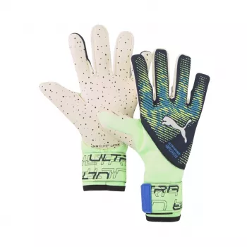 PUMA Ultra Ultimate 1 NC maalivahdin käsineet Green Flash White Blue Glimmer 9.5