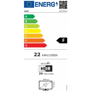 ASUS ProArt Display OLED PA279CDV 26,5 tuuman 4K UHD OLED -näyttö 120Hz, HDR, USB-keskitin, korkeussäädettävä, musta/hopea