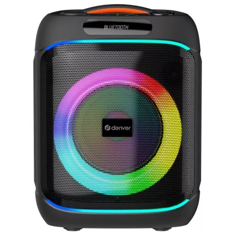 DENVER BPS-170 400W Bluetooth-juhlakaiutin RGB-valoilla, TWS, karaoke, FM-radio, USB/SD/AUX/mikrofonitulot