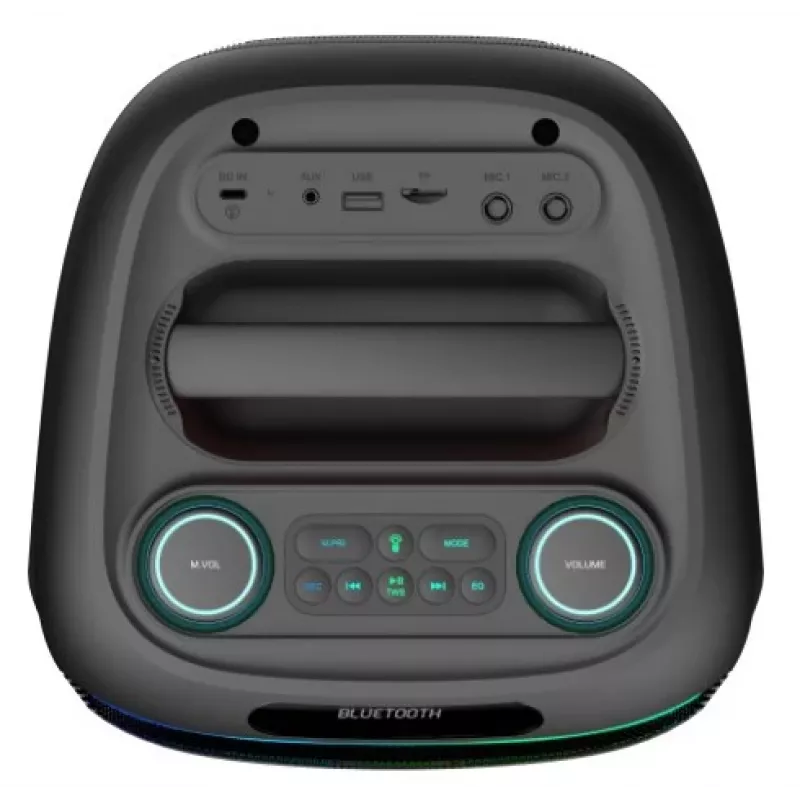 DENVER BPS-170 400W Bluetooth-juhlakaiutin RGB-valoilla, TWS, karaoke, FM-radio, USB/SD/AUX/mikrofonitulot